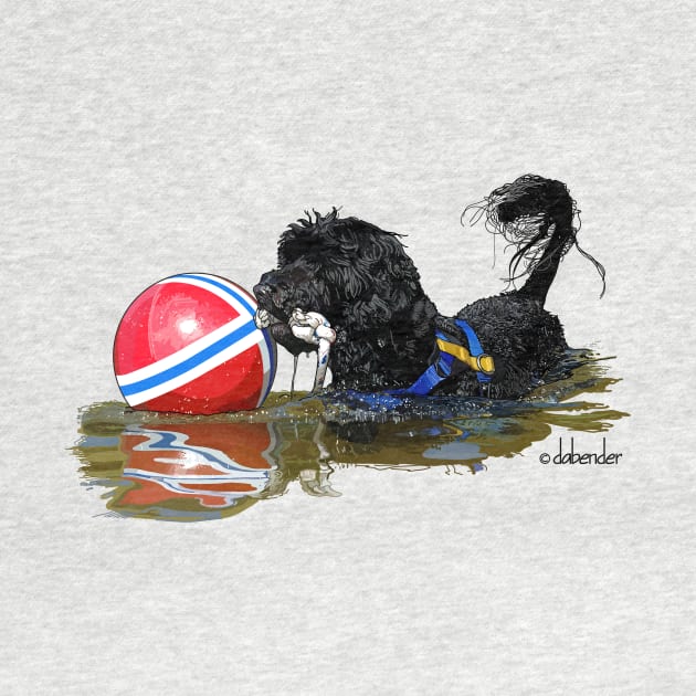 Portuguese Water Dog with Buoy Ball by avondalealley